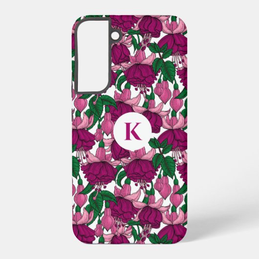 Coque Samsung Galaxy monogramme Fuchsia (Verso)