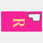 Coque Samsung Galaxy Monogramme minimal rose chaud moderne (Verso Horizontal)
