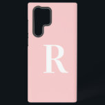 Coque Samsung Galaxy Monogramme minimal rose moderne<br><div class="desc">Il s'agit d'un design monogramme mignon simple, moderne et personnalisé. Ce design élégant est en rose-blush tendance avec typographie stylée. Il est parfait pour un cadeau personnalisé ou idéal comme un nouvel accessoire de téléphone mignon pour vous-même. Ajoutez simplement votre lettre initiale en la tapant dans la zone de texte...</div>