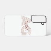Coque Samsung Galaxy Monogramme moderne beige et vin (Verso Horizontal)
