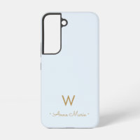 Monogramme Moderne en Or Bleu Poussiéreux Script
