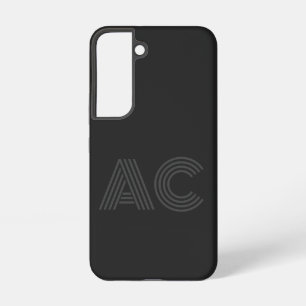 Coque Samsung Galaxy Monogramme moderne noir et gris