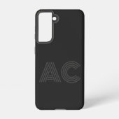 Coque Samsung Galaxy Monogramme moderne noir et gris (Verso)