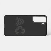 Coque Samsung Galaxy Monogramme moderne noir et gris (Verso Horizontal)