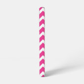 Coque Samsung Galaxy Monogramme Moderne Rayures Chevron Rose (Côté gauche)