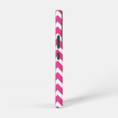 Coque Samsung Galaxy Monogramme Moderne Rayures Chevron Rose (Côté droit)
