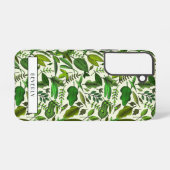 Coque Samsung Galaxy Monogramme moderne vert Botanique (Verso Horizontal)
