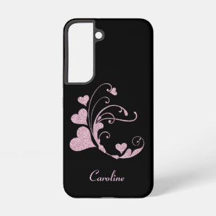 Coque Samsung Galaxy Monogramme parties scintillant rose du coeur
