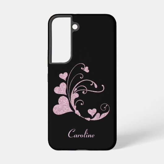 Coque Samsung Galaxy Monogramme parties scintillant rose du coeur (Verso)