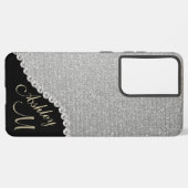 Coque Samsung Galaxy Monogramme Parties scintillant Silver Glam Samsung (Côté gauche)