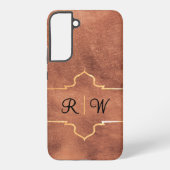 Coque Samsung Galaxy Monogramme personnalisé Cuivre rustique (Verso)