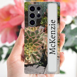 Coque Samsung Galaxy Monogramme personnalisé Jardin Succulent Océanside<br><div class="desc">Photographie originale d'Ann Jenkins. J'ai pris cette photo en visitant la belle ville d'Oceanside,  en Californie. Les boutiques autour de la jetée étaient ornées de beaux grands et luxuriants jardins luxuriants. Personnalisez votre étui téléphonique avec votre nom.</div>