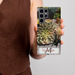 Coque Samsung Galaxy Monogramme personnalisé Jardin Succulent Océanside<br><div class="desc">Photographie originale d'Ann Jenkins. J'ai pris cette photo en visitant la belle ville d'Oceanside,  en Californie. Les boutiques autour de la jetée étaient ornées de beaux grands et luxuriants jardins luxuriants. J'espère que vous vous sentez là.</div>