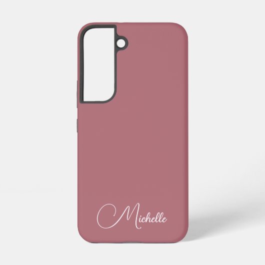 Coque Samsung Galaxy Monogramme personnalisé Nom manuscrit Rose cadeau  (Verso)