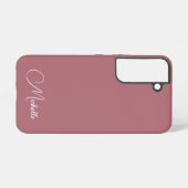 Coque Samsung Galaxy Monogramme personnalisé Nom manuscrit Rose cadeau  (Verso Horizontal)