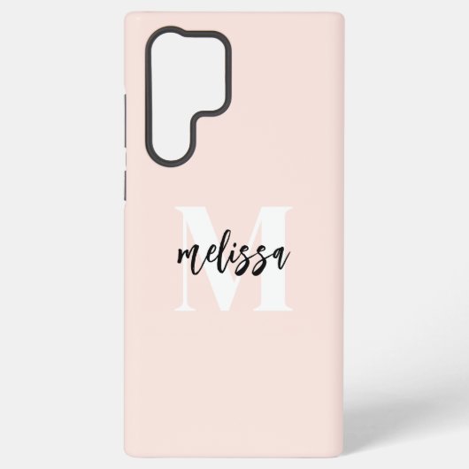 Coque Samsung Galaxy Monogramme Pinceau Script rose (Verso)