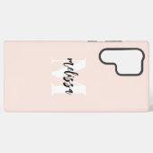 Coque Samsung Galaxy Monogramme Pinceau Script rose (Verso Horizontal)