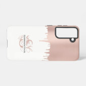 Coque Samsung Galaxy Monogramme Rose tendance Pink Gold (Verso Horizontal)