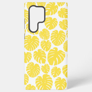 Coque Samsung Galaxy Monstera - Jaune Citron et Blanc
