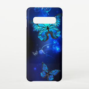 Coque Samsung Galaxy S10 Morpho Butterfly in the Dark Background