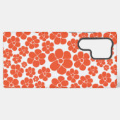 Coque Samsung Galaxy Motif à fleurs - Orange et Blanc (Verso Horizontal)