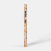 Coque Samsung Galaxy Motif à fleurs Orange Retro (Côté droit)