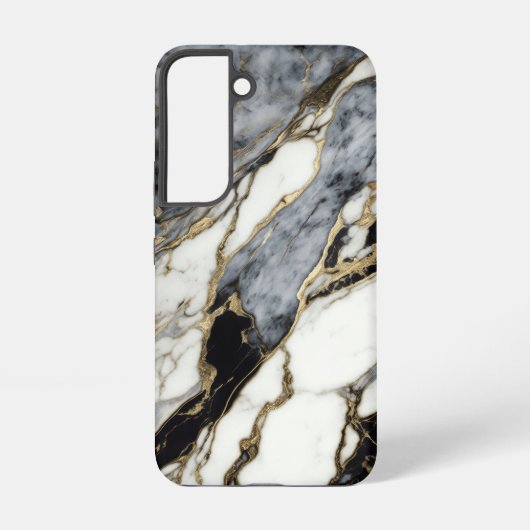 Coque Samsung Galaxy Motif Abstrait en marbre gris noir (Verso)