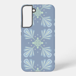 Coque Samsung Galaxy Motif Abstrait Floral Bleu