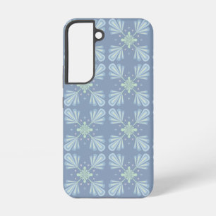 Coque Samsung Galaxy Motif Abstrait Floral Bleu
