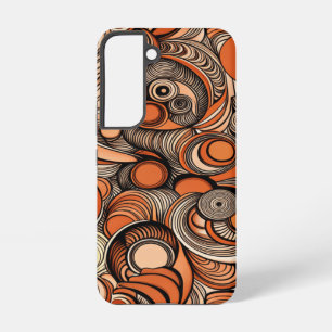 Coque Samsung Galaxy Motif Abstrait Moderne Orange Pêche