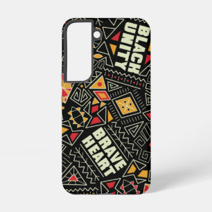 Coque Samsung Galaxy Motif afrocentrique Cœur Brave Unité Noire