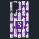 Coque Samsung Galaxy Motif amoureux de l'ananas violet<br><div class="desc">Amateur d'ananas motif violet Samsung Galaxy S22 Ultra Coque. Couverture téléphonique androïde cool.</div>