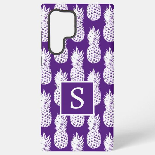 Coque Samsung Galaxy Motif amoureux de l'ananas violet (Verso)