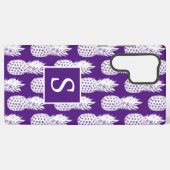 Coque Samsung Galaxy Motif amoureux de l'ananas violet (Verso Horizontal)
