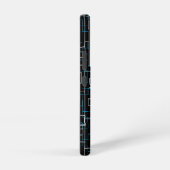 Coque Samsung Galaxy Motif blanc et bleu sur noir (Côté droit)