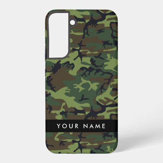 Coque Samsung Galaxy Motif Camouflage Vert, Votre nom, Personnaliser (Verso)