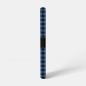 Coque Samsung Galaxy Motif carreaux bleu monogramme moderne (Côté gauche)