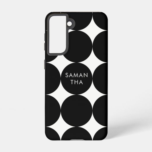 Coque Samsung Galaxy Motif Cercle géométrique blanc noir (Verso)