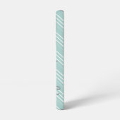 Coque Samsung Galaxy Motif Chevron bleu pastel bébé - Nom du script (Côté gauche)