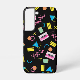 Coque Samsung Galaxy Motif Coloré Années 80 sur Fond Noir 