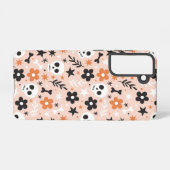 Coque Samsung Galaxy Motif crâne de fleurs (Verso Horizontal)