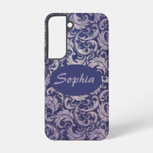 Coque Samsung Galaxy Motif damassé violet élégant vintage