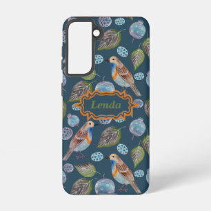 Coque Samsung Galaxy Motif d'aquarelle Blue Birds