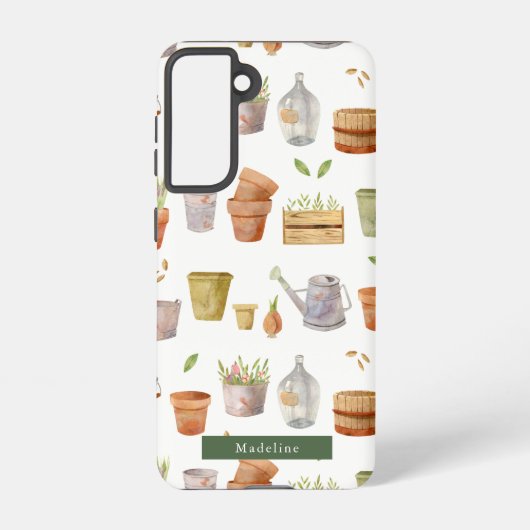 Coque Samsung Galaxy Motif d'aquarelle de l'outil de jardinage (Verso)