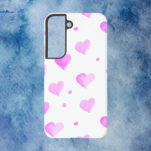 Coque Samsung Galaxy Motif d'aquarelle rose coeur