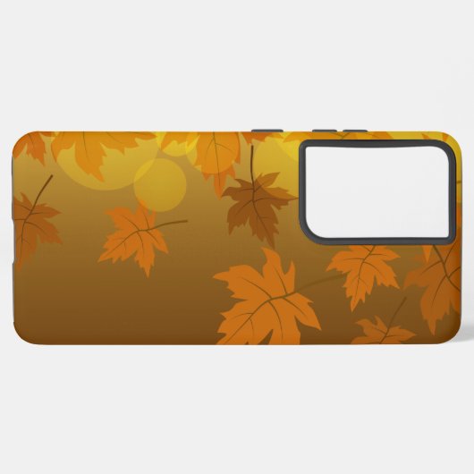 Coque Samsung Galaxy Motif d'automne avec feuilles d'érable en chute et (Verso Horizontal)