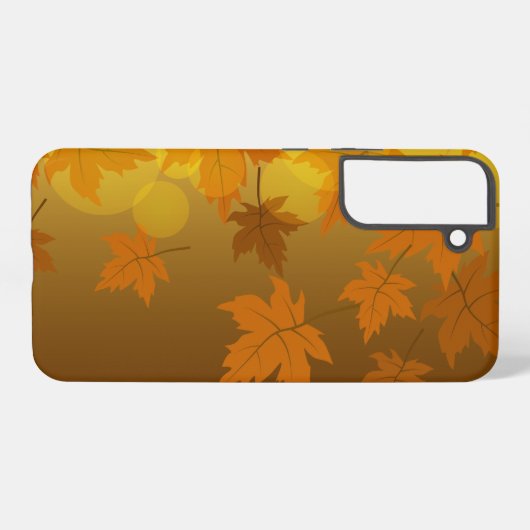 Coque Samsung Galaxy Motif d'automne avec feuilles d'érable en chute et (Verso Horizontal)