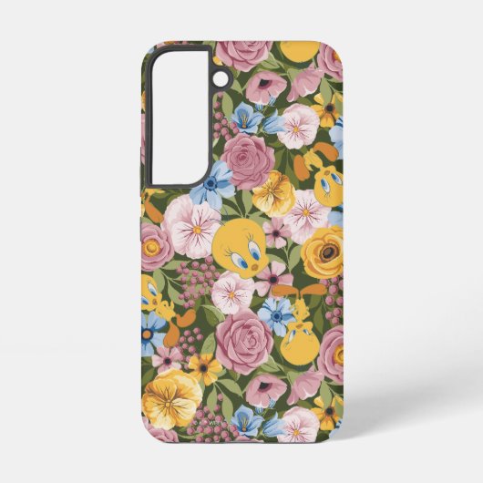 Coque Samsung Galaxy Motif de broderie florale TWEETY™ (Verso)