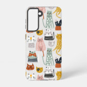 Coque Samsung Galaxy Motif de chat à main mignon Doodle (Verso)
