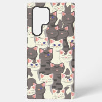 Motif de chats blancs et gris